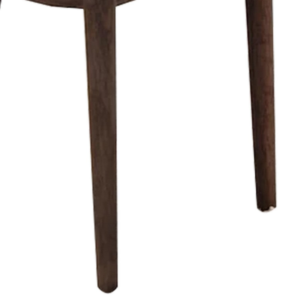 Benjara Lee Set of 2 Modern Wood Dining Chairs, Cushioned Seats, Tapered Legs, Gray