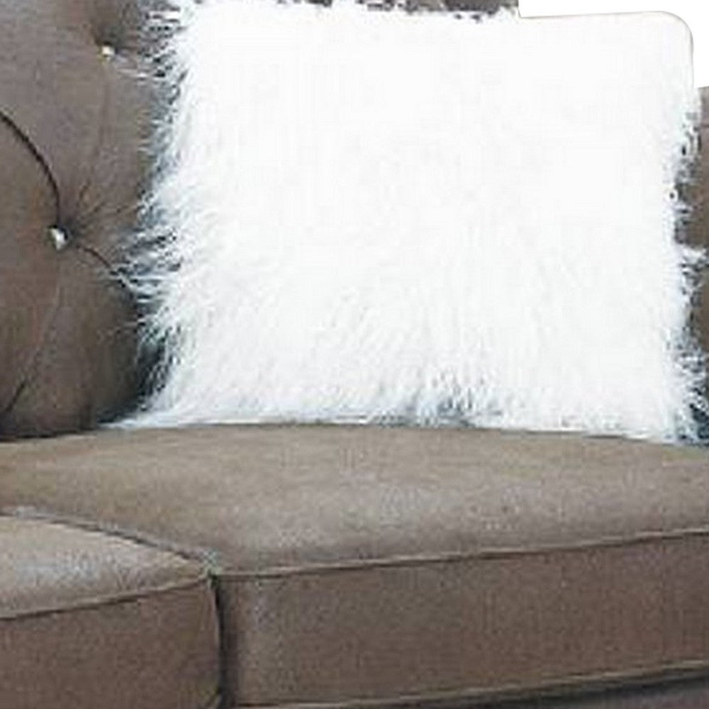 Benjara Rima 77 Inch Modern Loveseat, Faux Leather Cushions, Rolled Arms, Brown