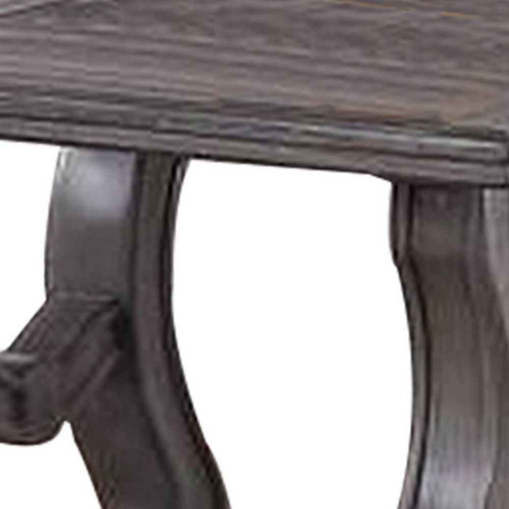 Benjara Jax 26 Inch Contemporary End Table, Flared Legs, Beveled, Platinum Gray