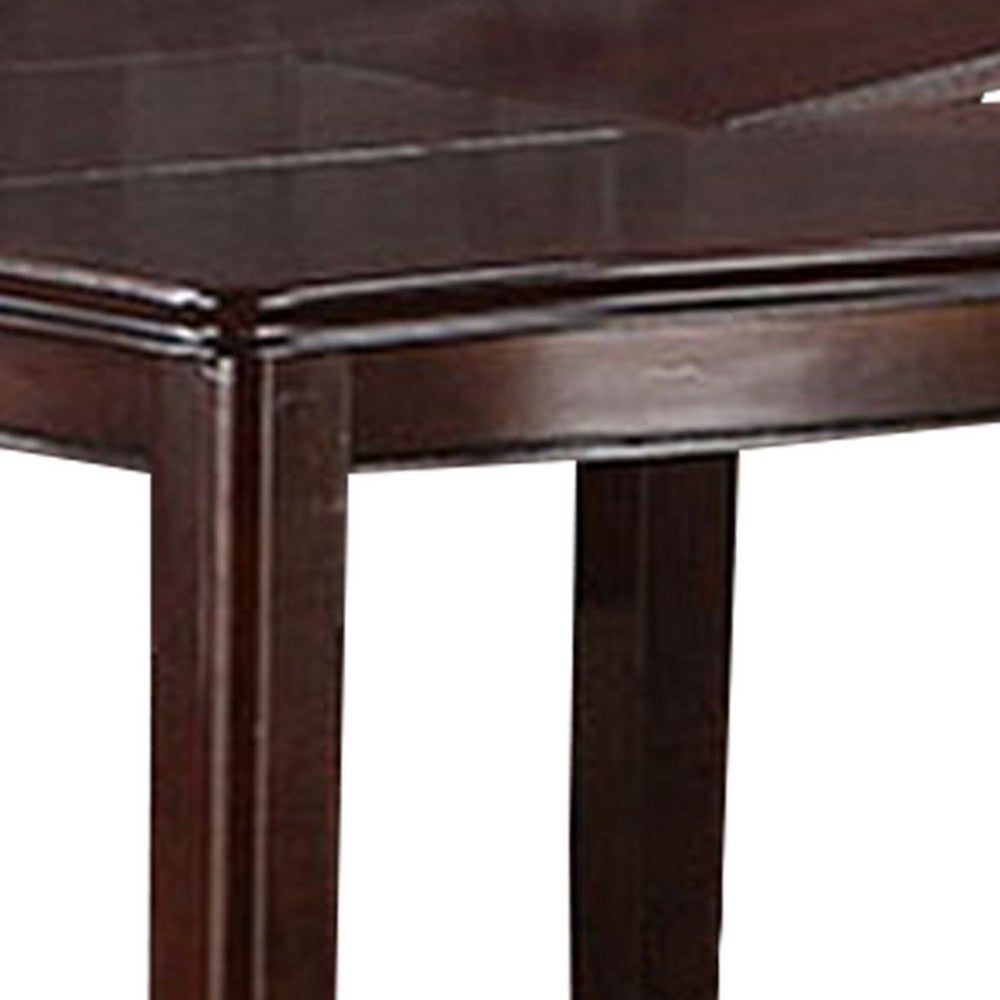 Benjara Red 52 Inch Dining High Table with 2 Extendable Butterfly Leafs, Brown Wood