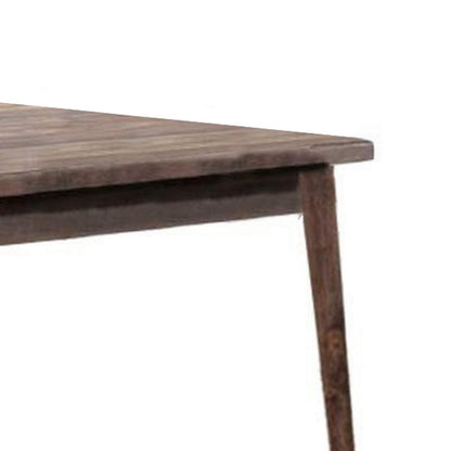 Benjara Lee 59 Inch Rectangular Dining Table, Tapered Legs, Modern Brown Grain Wood