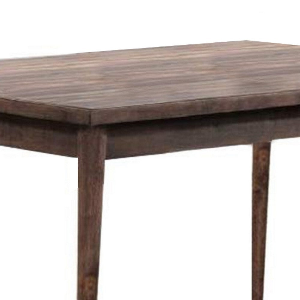 Benjara Lee 59 Inch Rectangular Dining Table, Tapered Legs, Modern Brown Grain Wood