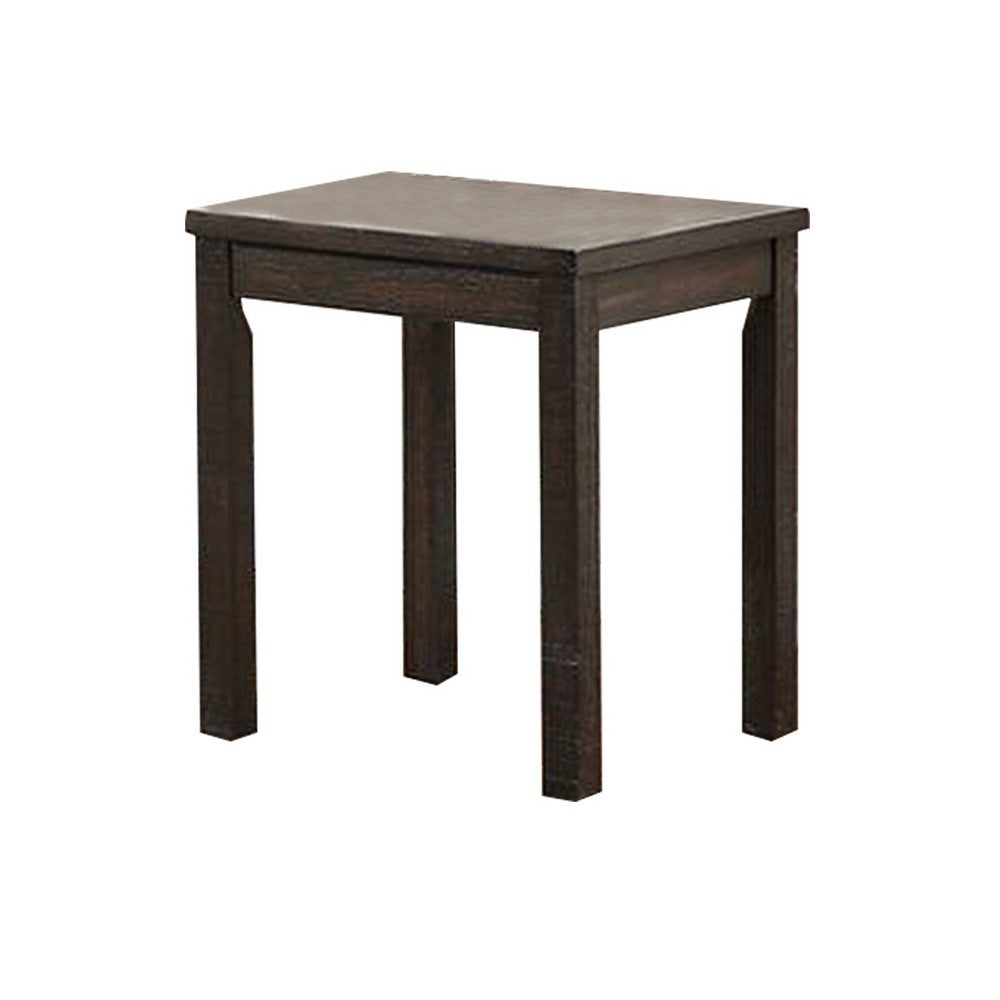 Benjara 3 Piece Coffee Table And End Table Set, Wood Tabletops, Dark Brown Finish