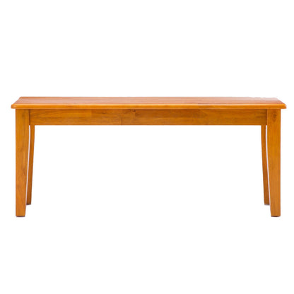 Benjara Nova 44 Inch Dining Bench, Tapered Legs, Oak Brown Wood