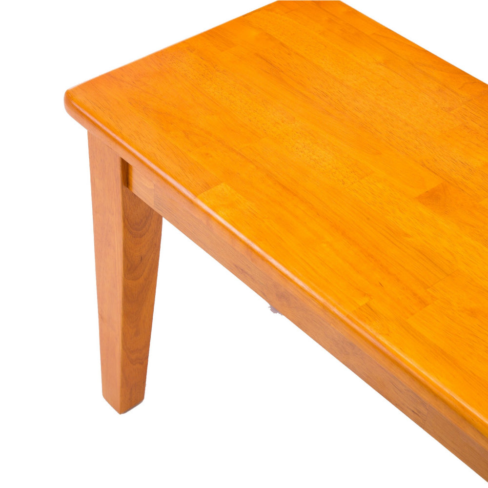 Benjara Nova 44 Inch Dining Bench, Tapered Legs, Oak Brown Wood