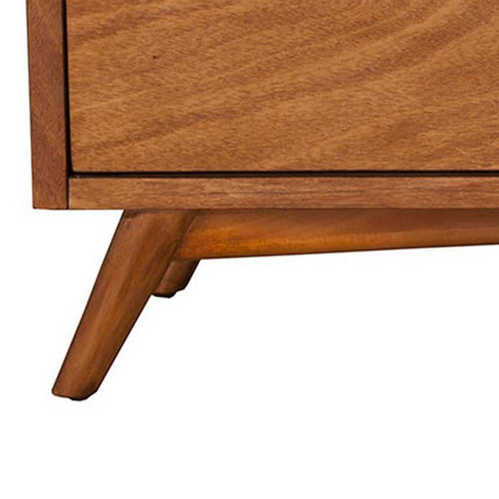 Benjara Ian 59 Inch 2 Drawer Storage Bench, Padded Seat, Beige Fabric, Acorn Brown
