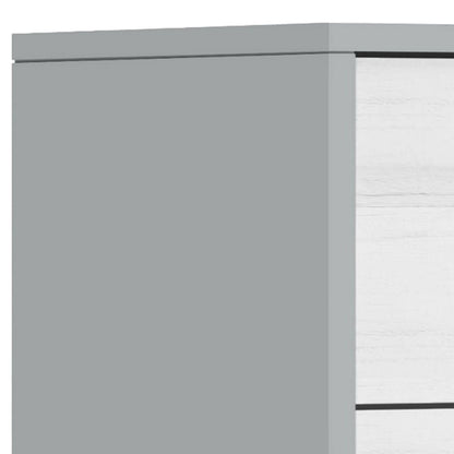 Benjara Dap 24 Inch 2 Drawer Nightstand, Satin Gold Handles And Legs, White, Gray