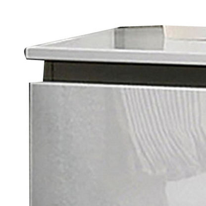 Benjara Nav 22 Inch Modern Nightstand with 2 Drawers, Concealed Handles, White