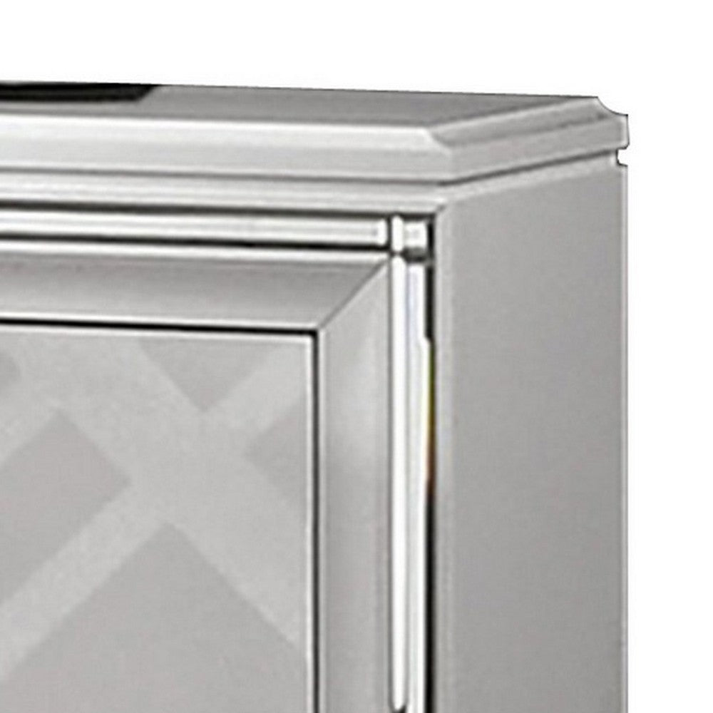 Benjara Beli 30 Inch Modern 2 Drawer Nightstand, Carved Acrylic Feet, Crisp White