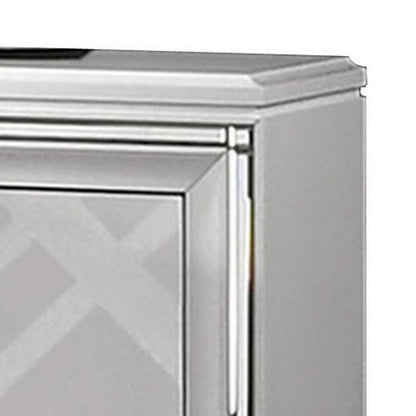 Benjara Beli 30 Inch Modern 2 Drawer Nightstand, Carved Acrylic Feet, Crisp White