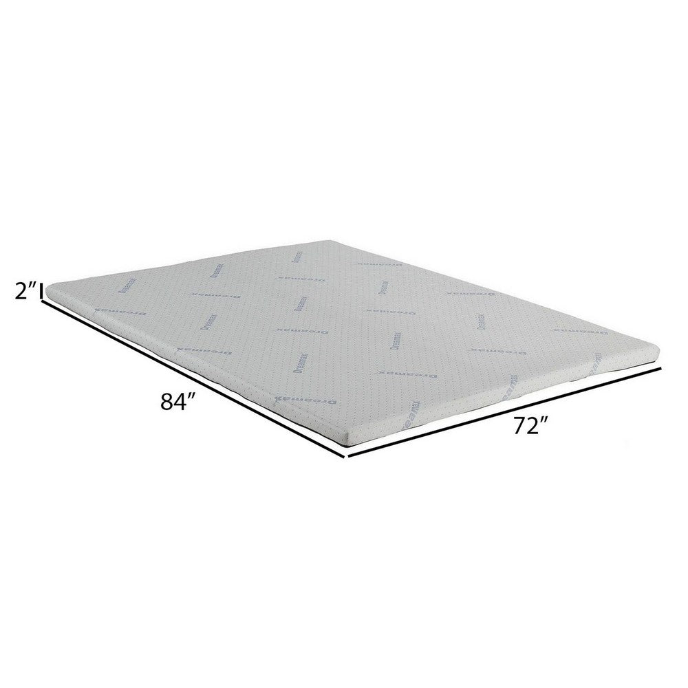 Benjara Neko 2 Inch California King Mattress Topper, Soft NU TEX Polyurethane Foam