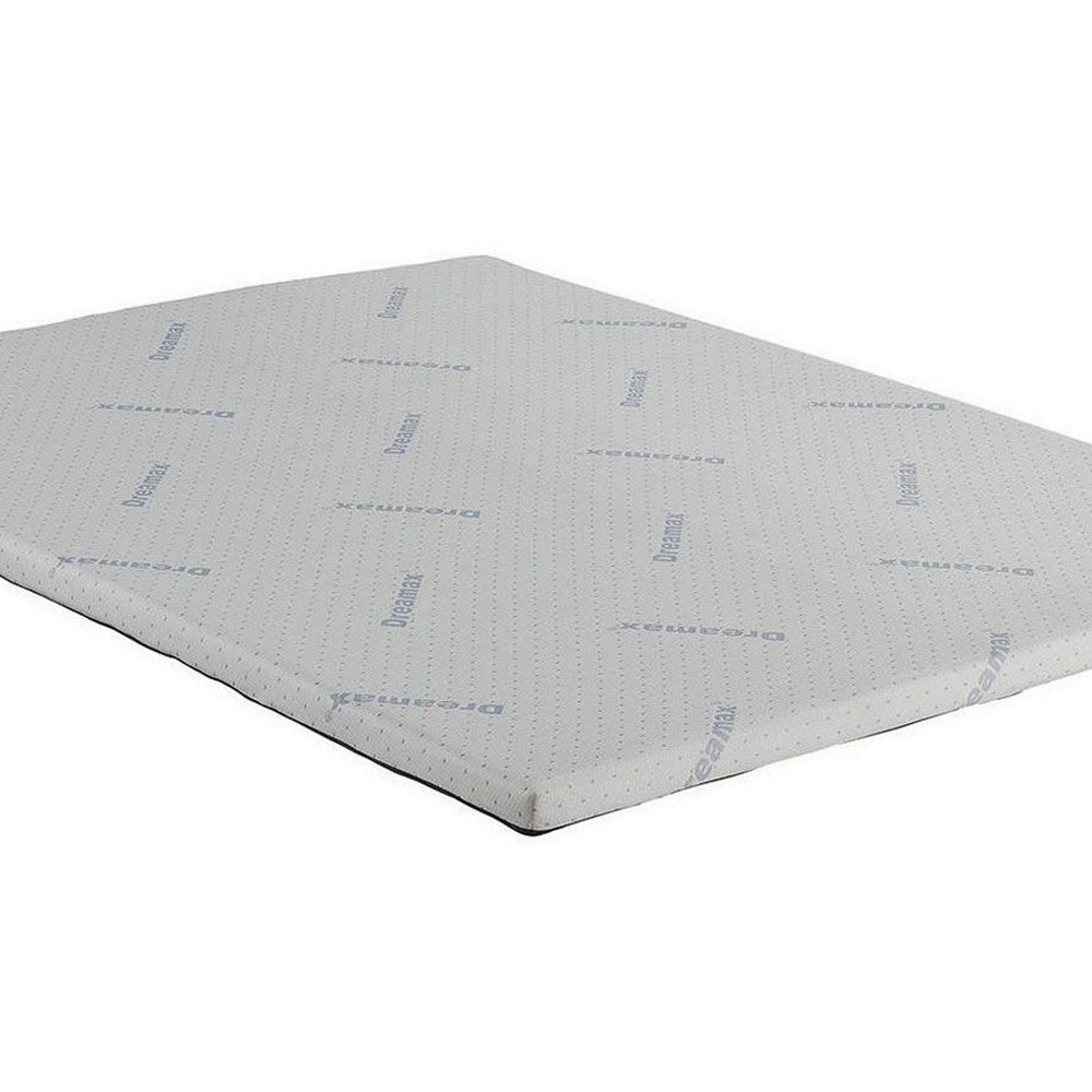 Benjara Neko 2 Inch Plush Full Size Mattress Topper, Soft NU TEX Polyurethane Foam