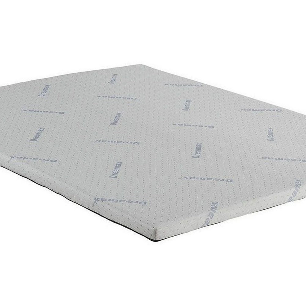 Benjara Elf 2 Inch Quilted King Size Mattress Topper for Bed, Soft Memory Foam