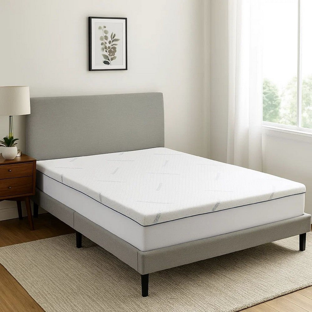 Benjara Elf 2 Inch Quilted King Size Mattress Topper for Bed, Soft Memory Foam