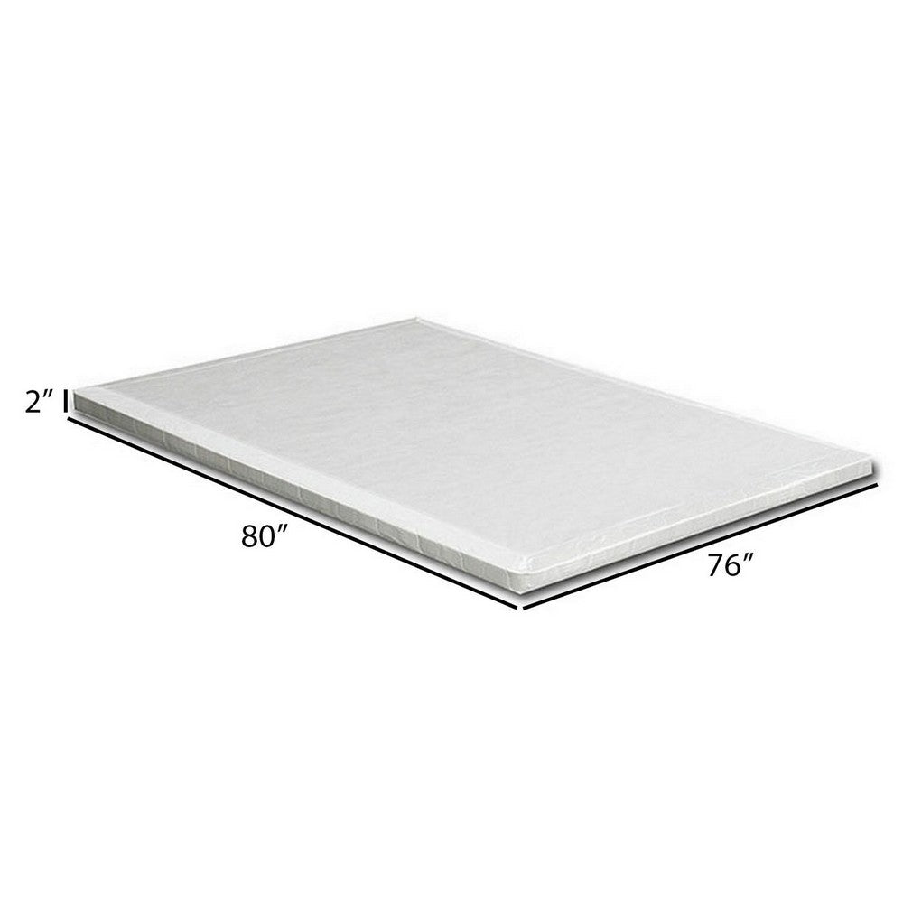 Benjara Amo 2 Inch King Size Bunkie Board Mattress Foundation with Slats, Foam