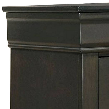 Benjara Ryla 24 Inch Nightstand, 2 Drawers, Solid Wood, Metal Drop Handles, Gray
