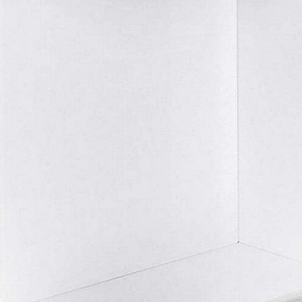 Benjara Liam 22 Inch Square Side End Table, White Wood, Pedestal Base, Glass Top