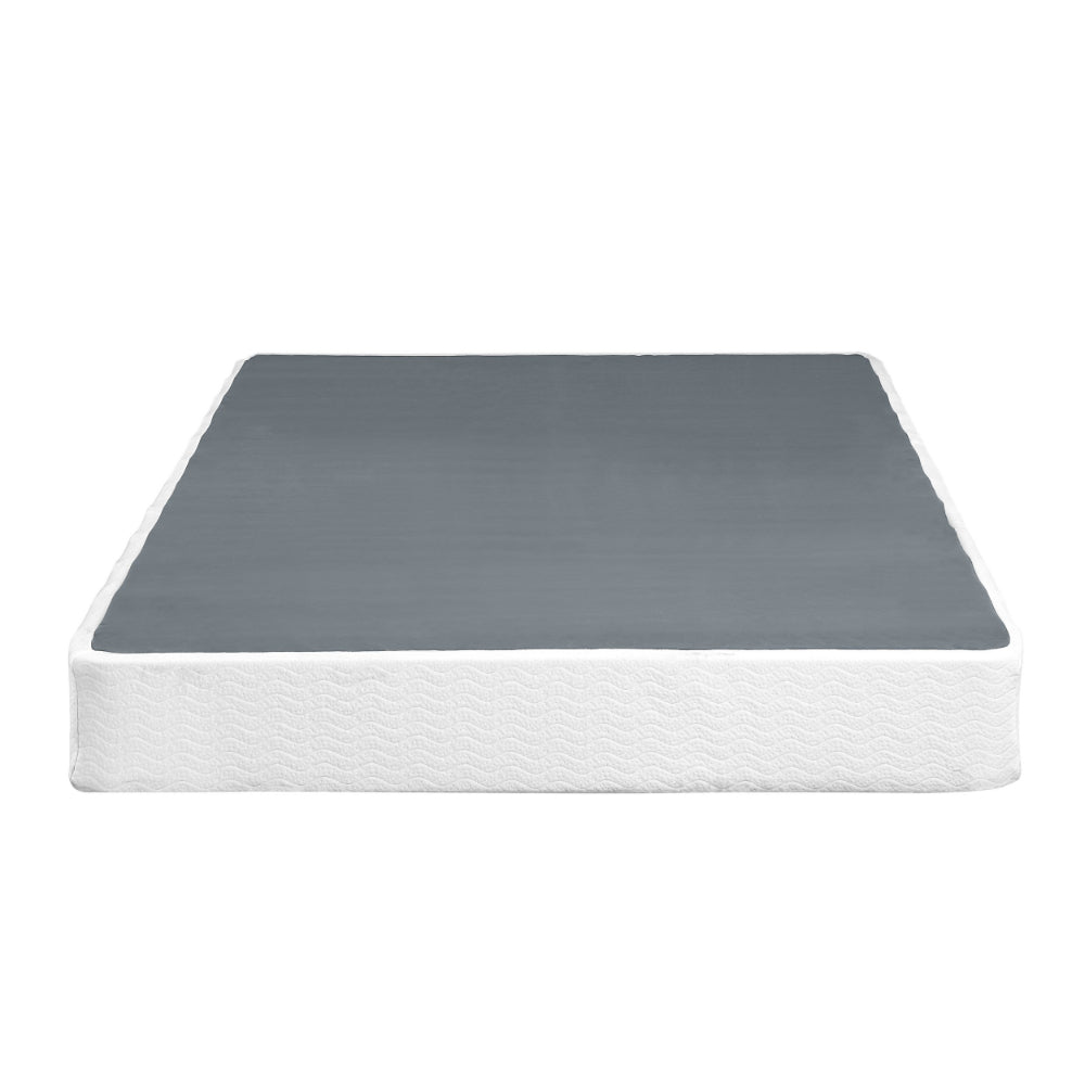 Benjara Zena 9 Inch California King Mattress Foundation, Black Steel, 12 Slats