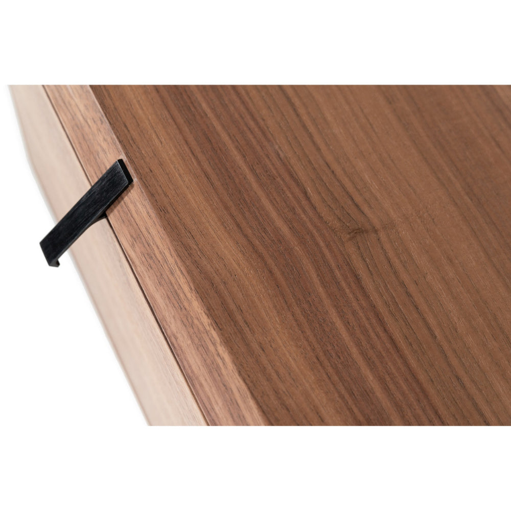 Benjara 20 Inch Nightstand Drawer Box, Beveled Edges, Angled Handles, Brown Wood