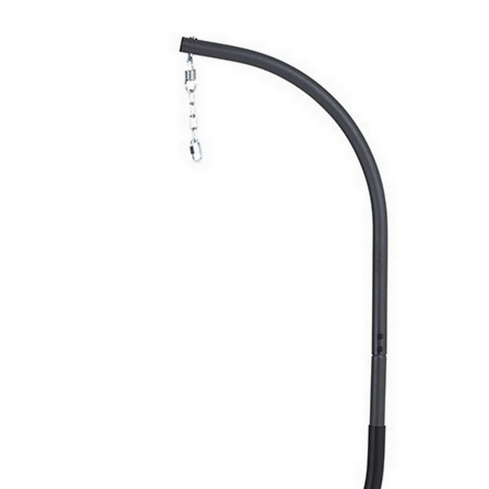 Benjara 76 Inch Outdoor Swinging Chair Stand, Bold Black Steel, 4 Legged Base