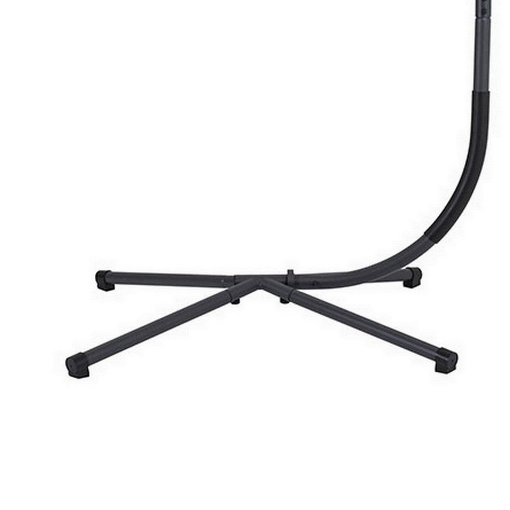 Benjara 76 Inch Outdoor Swinging Chair Stand, Bold Black Steel, 4 Legged Base
