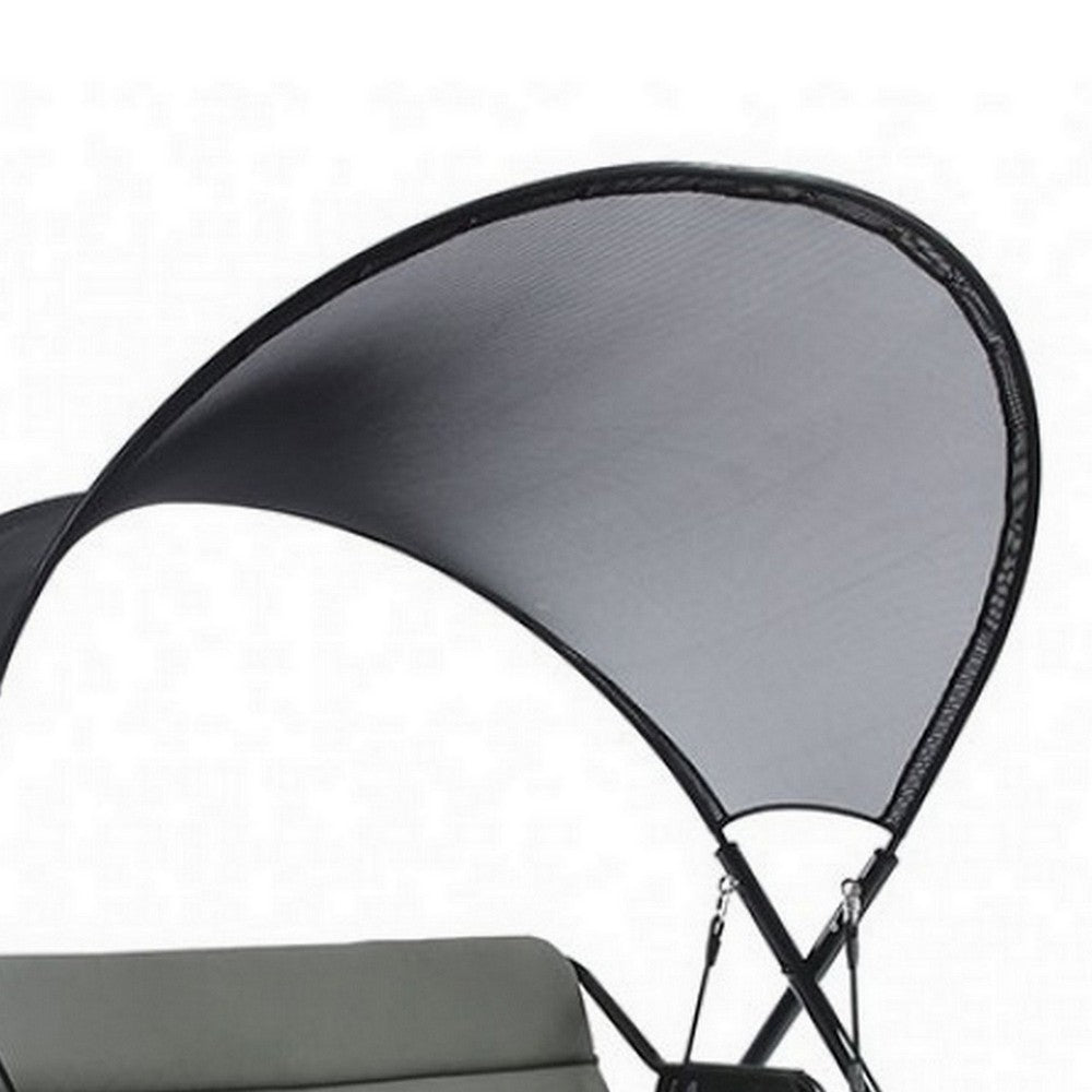 Benjara 66 Inch Outdoor Swing Chair, Double Hanging, Sturdy Steel Frame, Black