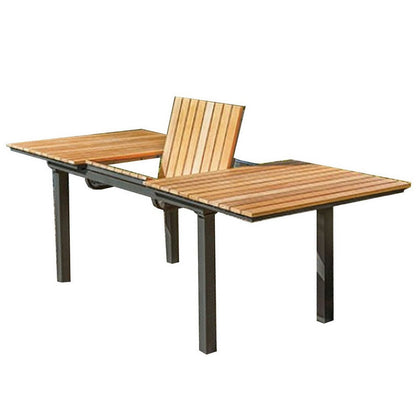 Benjara Ankia 62-84 Inch Outdoor Extendable Dining Table, Aluminium, Brown