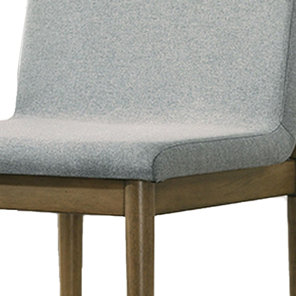 Benjara 19 Inch Dining Chair, Set of 2, Gray Fabric, Parson Style, Cushioned Seat