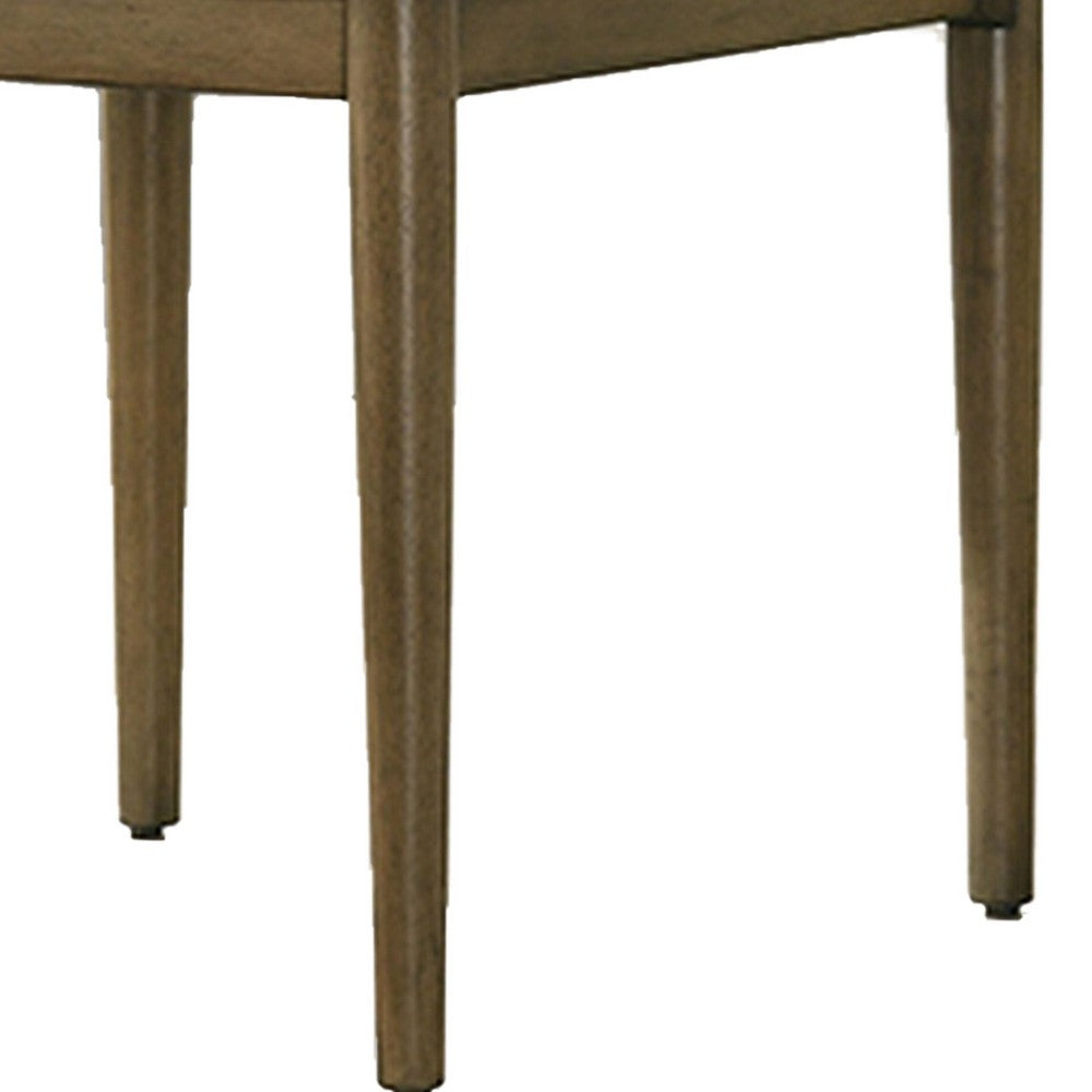 Benjara 19 Inch Dining Chair, Set of 2, Gray Fabric, Parson Style, Cushioned Seat