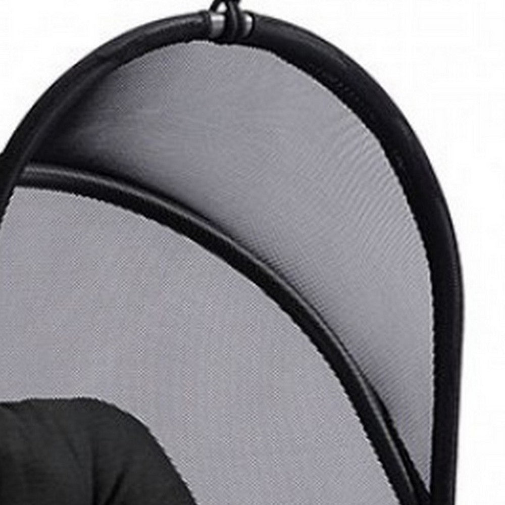 Benjara 28 Inch Swing Chair, Breathable Mesh Shade, Sturdy Steel Frame, Black