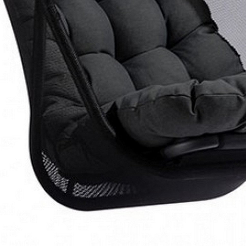 Benjara 28 Inch Swing Chair, Breathable Mesh Shade, Sturdy Steel Frame, Black