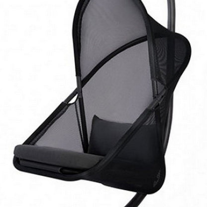 Benjara 28 Inch Swing Chair, Sturdy Steel Frame, Breathable Mesh, Black And Gray