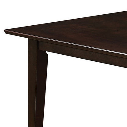 Benjara 59 Inch Rectangular Dining Table, Tapered Legs, Dark Cappuccino Brown Wood