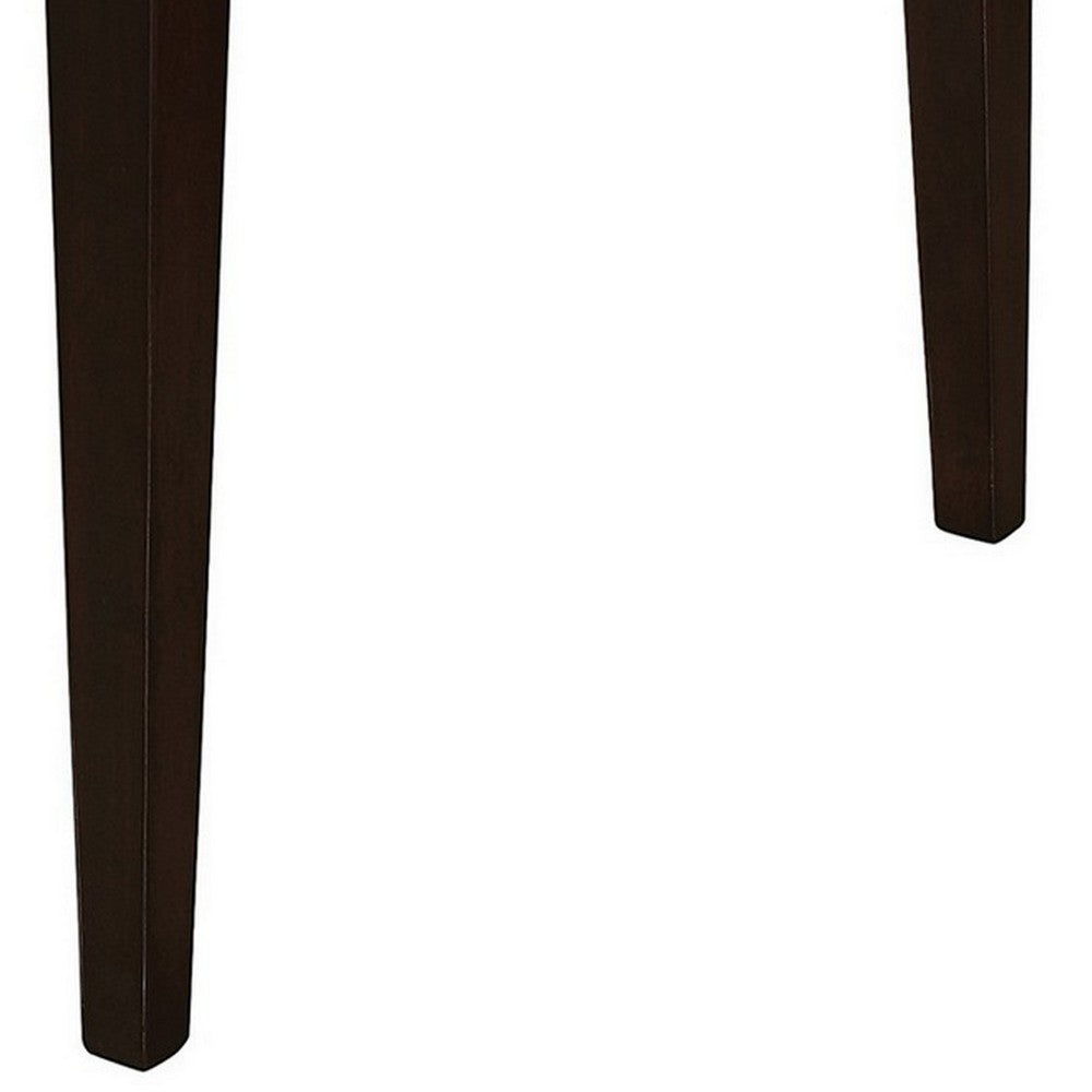 Benjara 59 Inch Rectangular Dining Table, Tapered Legs, Dark Cappuccino Brown Wood