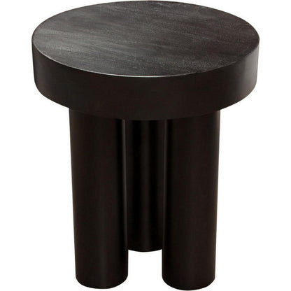 Benjara 16 Inch Modern End Table, Thick Sturdy Surface, Tripod Legs, Black Wood