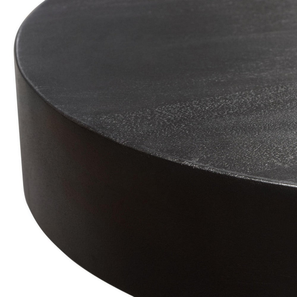 Benjara 16 Inch Modern End Table, Thick Sturdy Surface, Tripod Legs, Black Wood