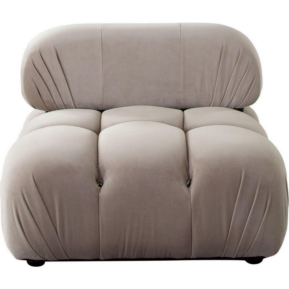 Benjara Hito 37 Inch Armless Chair, Thick Cushioned Seat And Back, Brown Upholstery