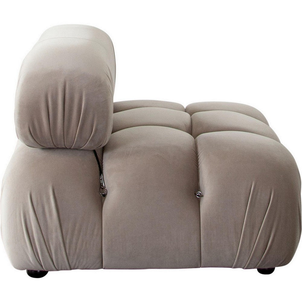 Benjara Hito 37 Inch Armless Chair, Thick Cushioned Seat And Back, Brown Upholstery