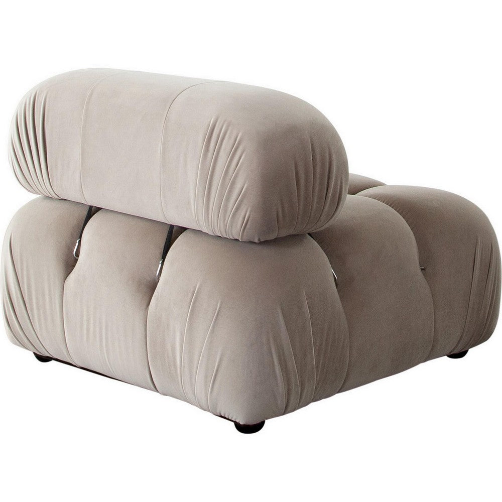 Benjara Hito 37 Inch Armless Chair, Thick Cushioned Seat And Back, Brown Upholstery