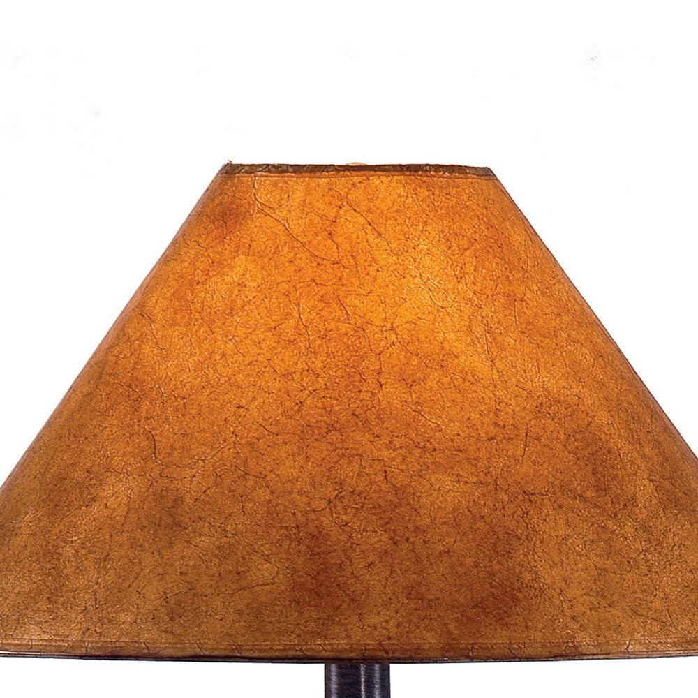 Benjara Iva 29 Inch Table Lamp, Hydrocal, Curved Round Base, Rich Espresso Brown