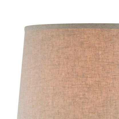 Benjara Leni 31 Inch Hydrocal Table Lamp, Drum Shade, Blue Gray Tall Urn Base