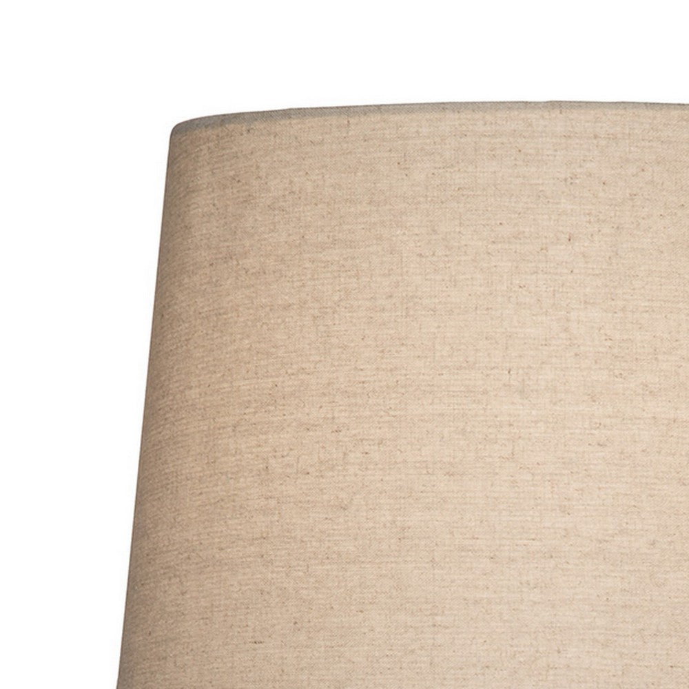Benjara Aine 29 Inch Hydrocal Table Lamp, Drum Shade, Urn Shaped Base, Multicolor