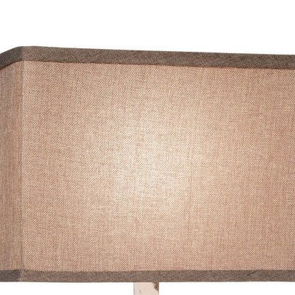 Benjara Rina 29 Inch Table Lamp, Block Pedestal Stand, Hydrocal, Whitewashed