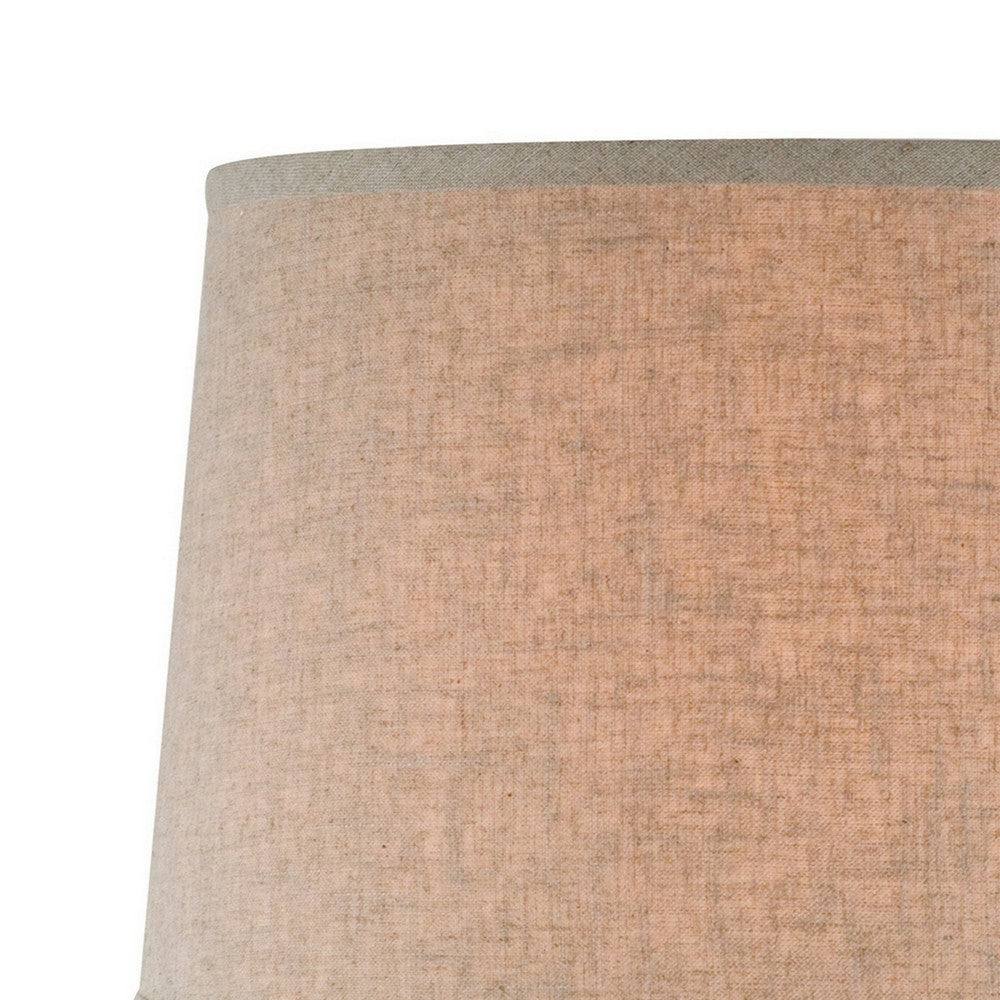 Benjara Sila 31 Inch Table Lamp, Pitcher Base, Textured Black, Handles, Drum Shade
