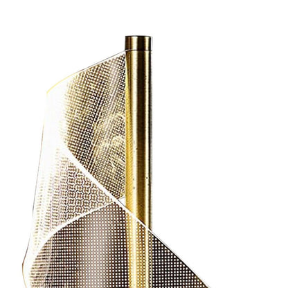 Benjara Melly 19 Inch Table Lamp, LED Swirl Ribbon Design, Acrylic, Antique Brass