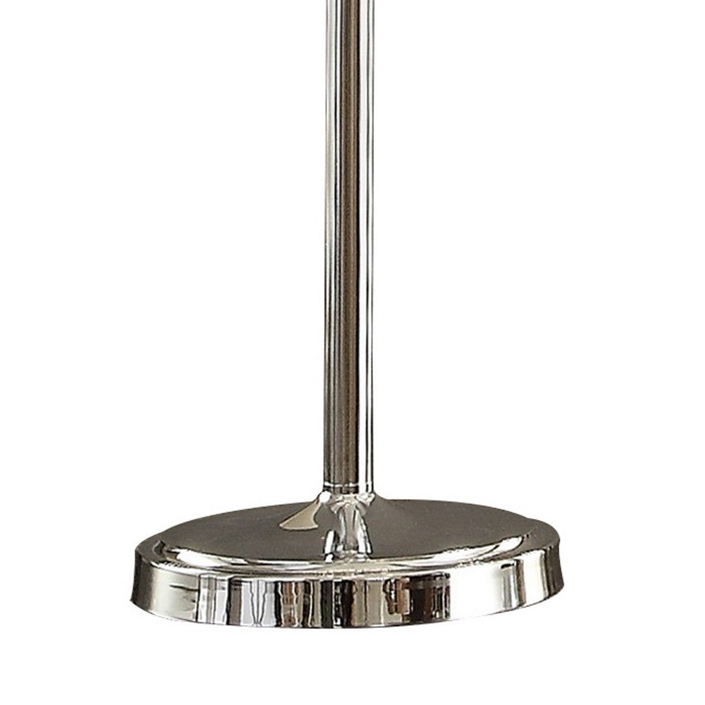 Benjara Shine 31 Inch Table Lamp, Chandelier Style, Crystal And Metal, Chrome