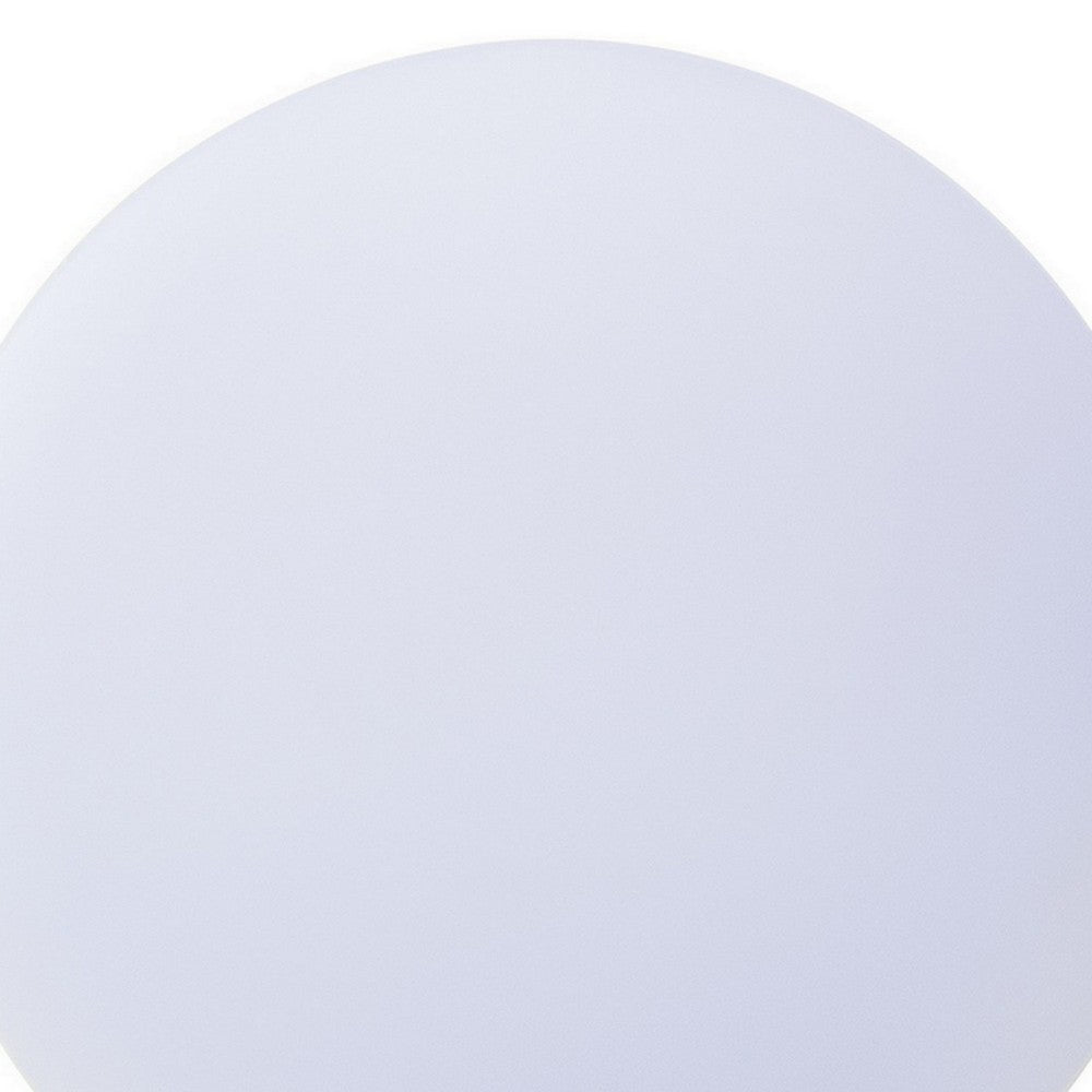 Benjara 13 Inch Table Lamp, Globe LED Shade, Glass, Frosted White And Chrome