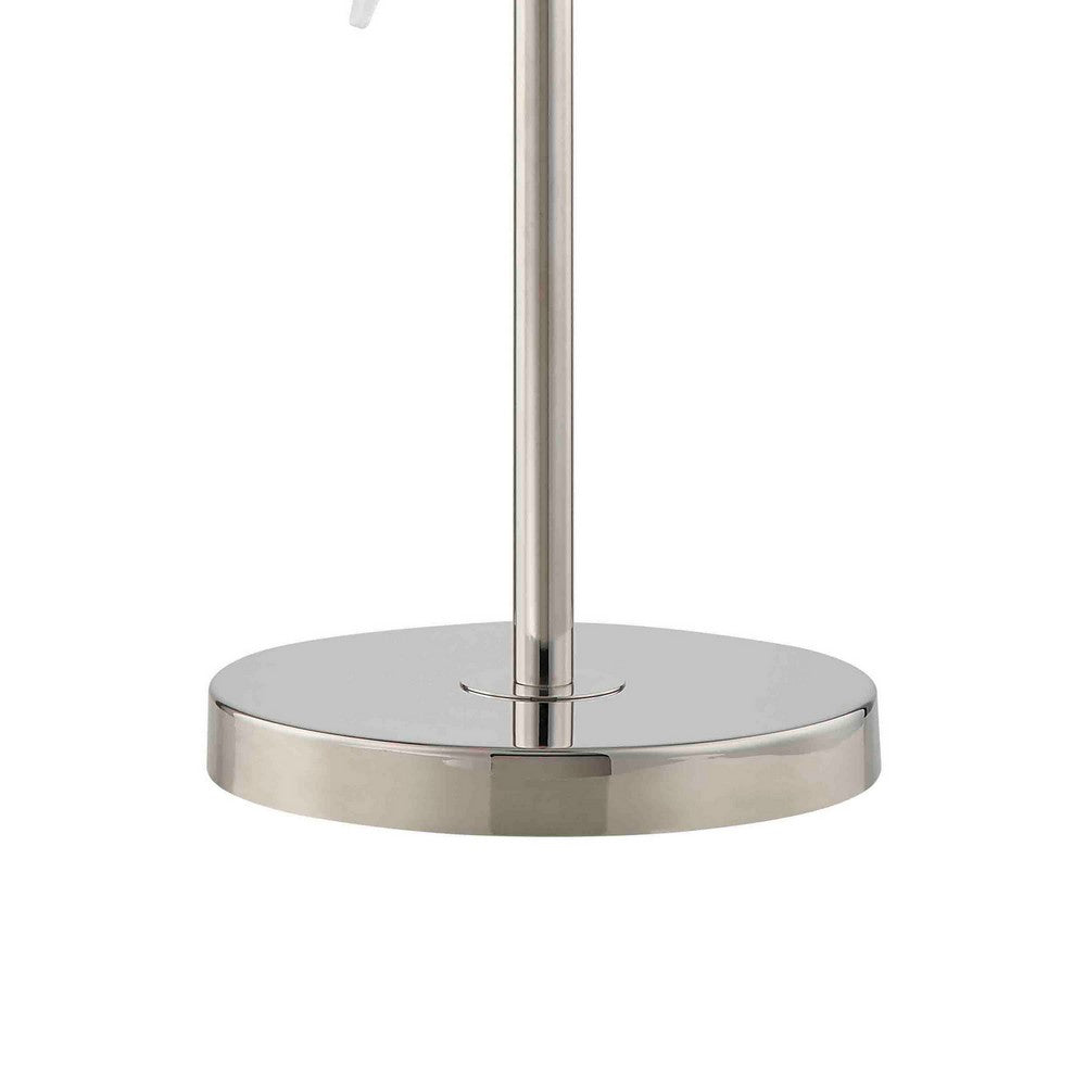 Benjara 29 Inch Table Lamp, LED Pinwheel Shades, Metal, Acrylic, Sand Chrome