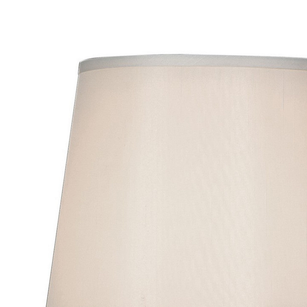 Benjara 28 Inch Table Lamp, LED Tripod Base, Acrylic And Sand Chrome Finished Metal