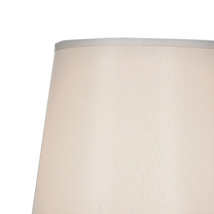 Benjara 28 Inch Table Lamp, LED Tripod Base, Acrylic And Sand Chrome Finished Metal